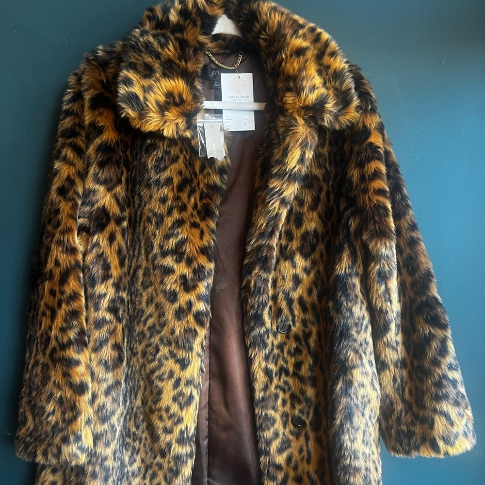 NWT J.Crew Collection Faux Fur Coat medium